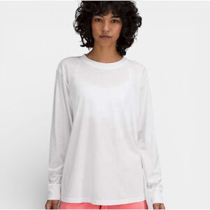 LULULEMON All Yours Crewneck Long Sleeves Tee White Top, Size 14